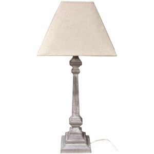Dunum Column Table Lamp With Linen Shade