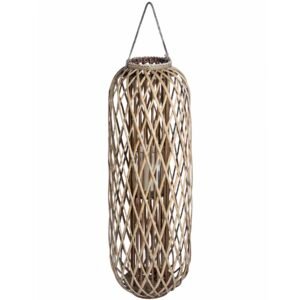 Small Wicker Bulbous Lantern