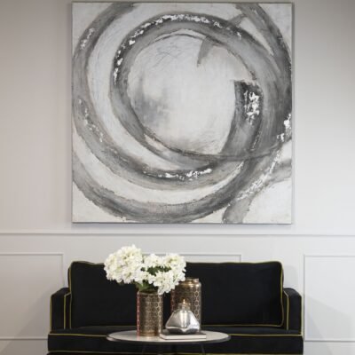Galaxy Silver And Grey Hand Painted Canvas