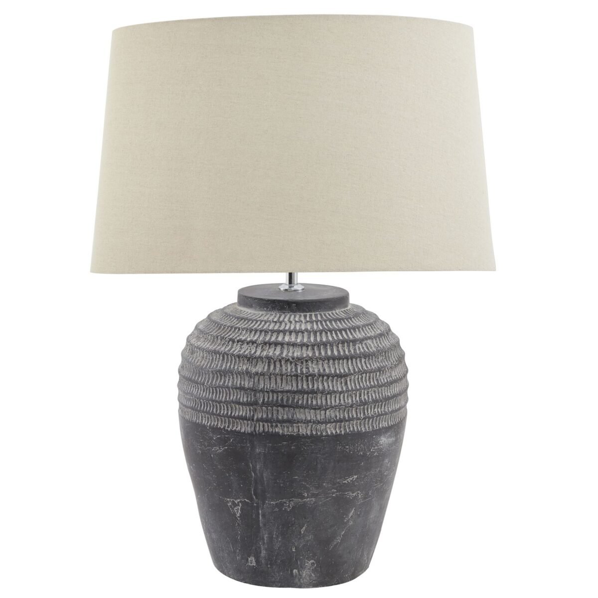Vesuvio Grey Stone Carved Lamp