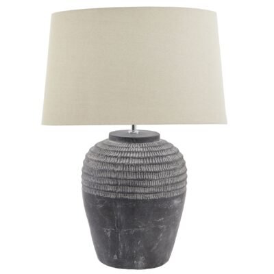 Vesuvio Grey Stone Carved Lamp