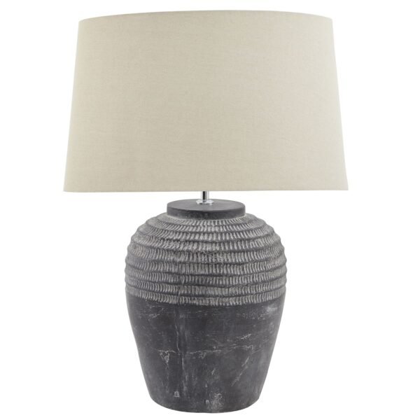 Vesuvio Grey Stone Carved Lamp