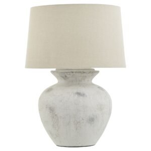 Saturn Table Lamp With Linen Shade