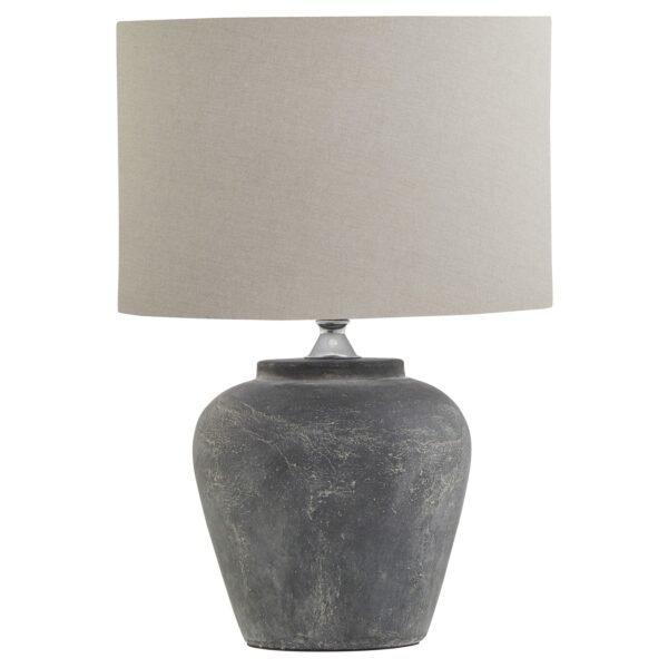 Vesuvio Grey Table Lamp With Linen Shade