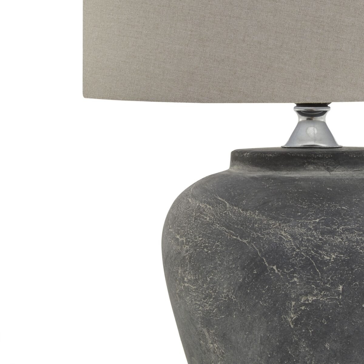 Vesuvio Grey Table Lamp With Linen Shade