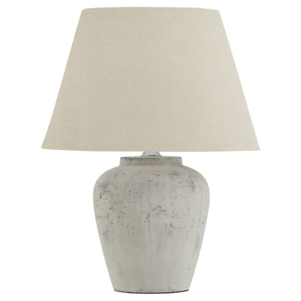 Bianca Antique White Table Lamp With Linen Shade
