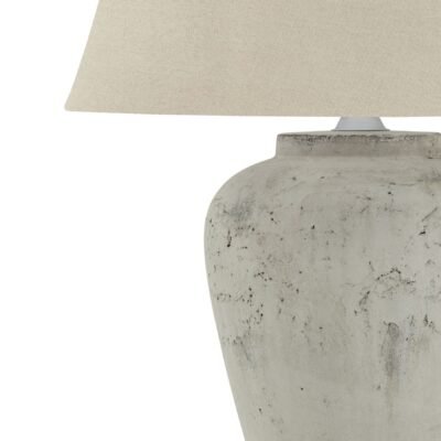 Bianca Antique White Table Lamp With Linen Shade