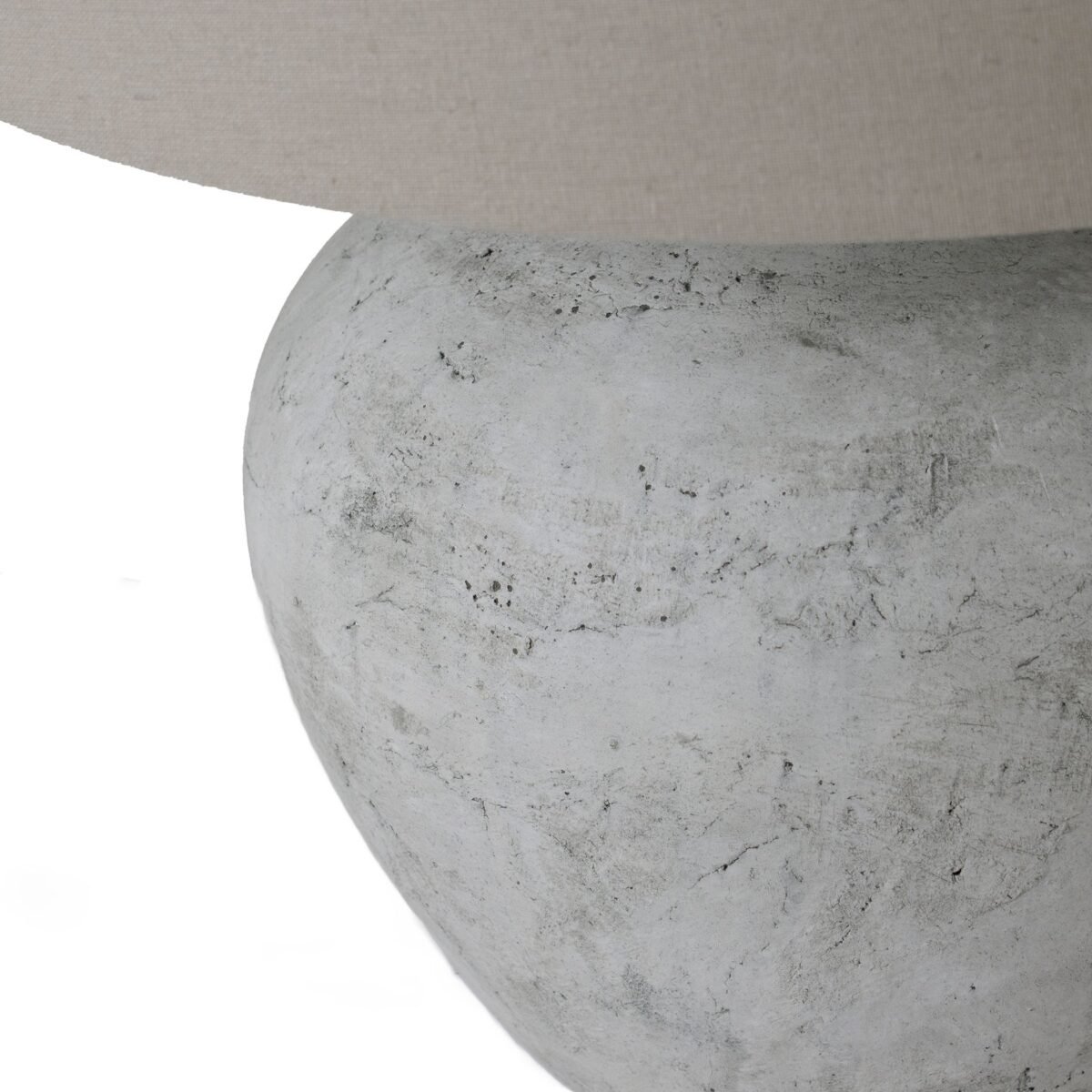 Bianca Antique White Round Table Lamp With Linen Shade