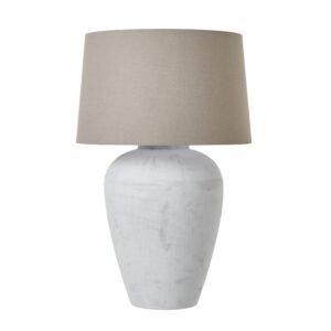 Bianca Antique White Candlestick Table Lamp With Linen Shade