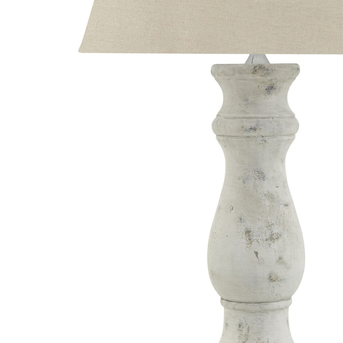 Bianca Antique White Candlestick Table Lamp With Linen Shade