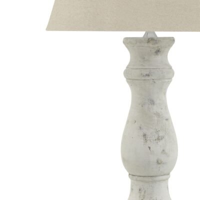 Bianca Antique White Candlestick Table Lamp With Linen Shade