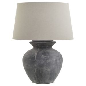 Bianca Antique White Candlestick Table Lamp With Linen Shade