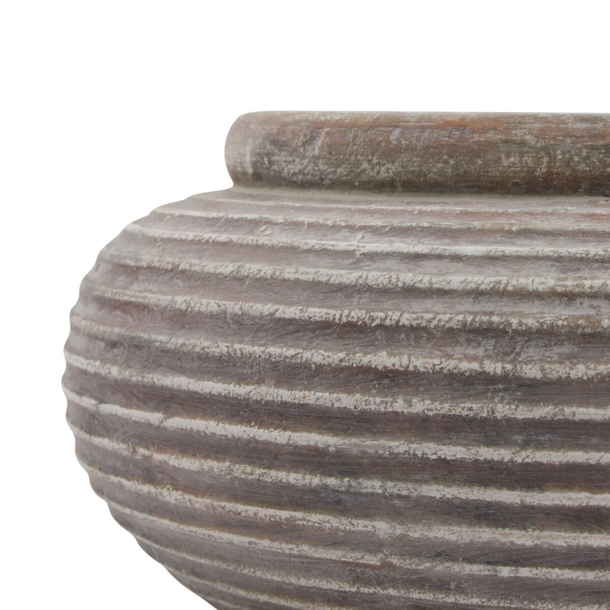 Toscano Brown Round Ribbed Planter