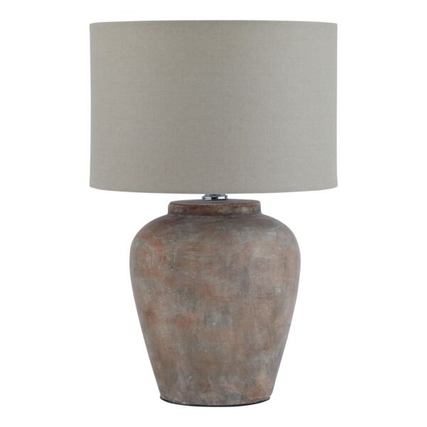 Toscano Brown Table Lamp With Linen Shade