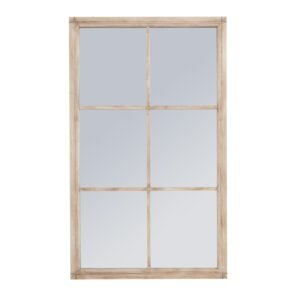 Washed Wood Framed Round Mirror
