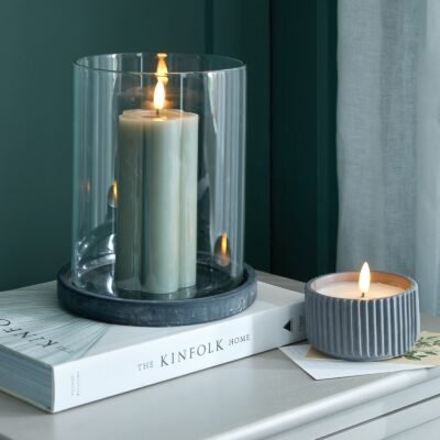 Vesuvio Grey Large Hurricane Lantern