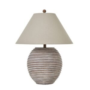 Bianca Antique White Candlestick Table Lamp With Linen Shade