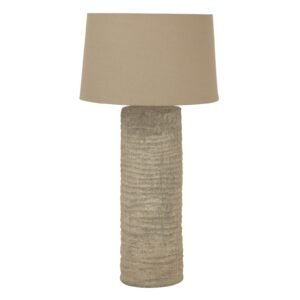 Bianca Antique White Squat Table Lamp With Linen Shade