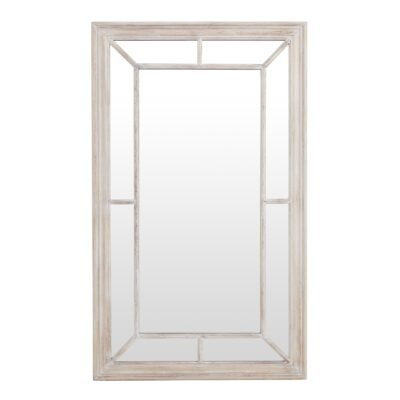 Washed Wood Framed Window Mirror