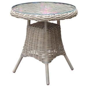 Vesuvio Collection Outdoor Bistro Table With Glass Top