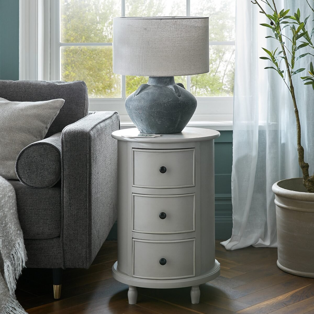 The Cordell Collection 3 Drawer Round Side Table