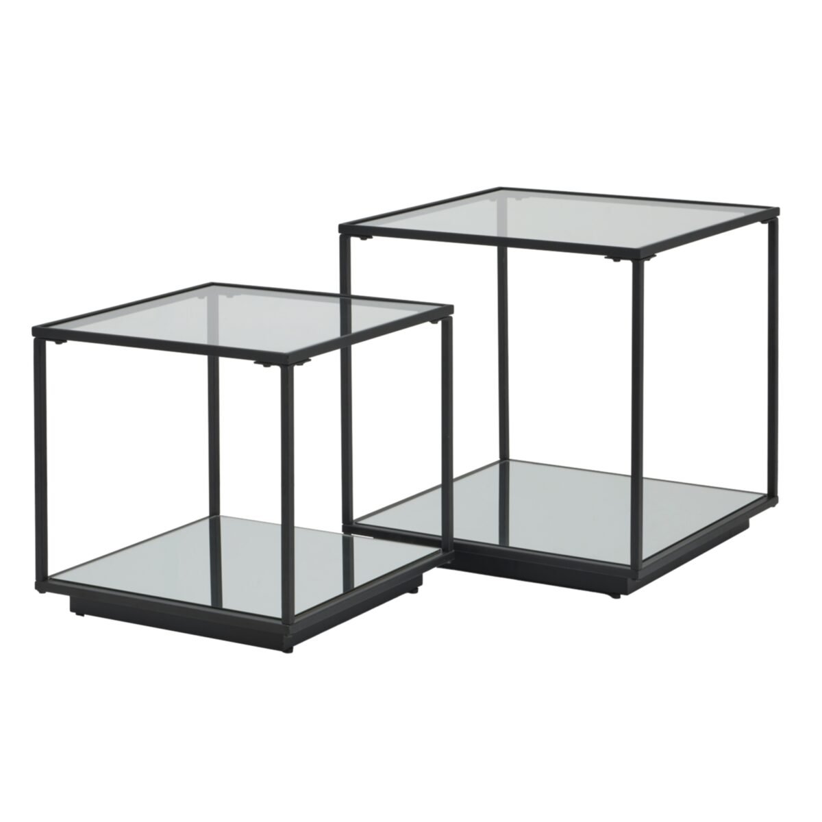 Strata Black Framed Set Of 2 Side Tables