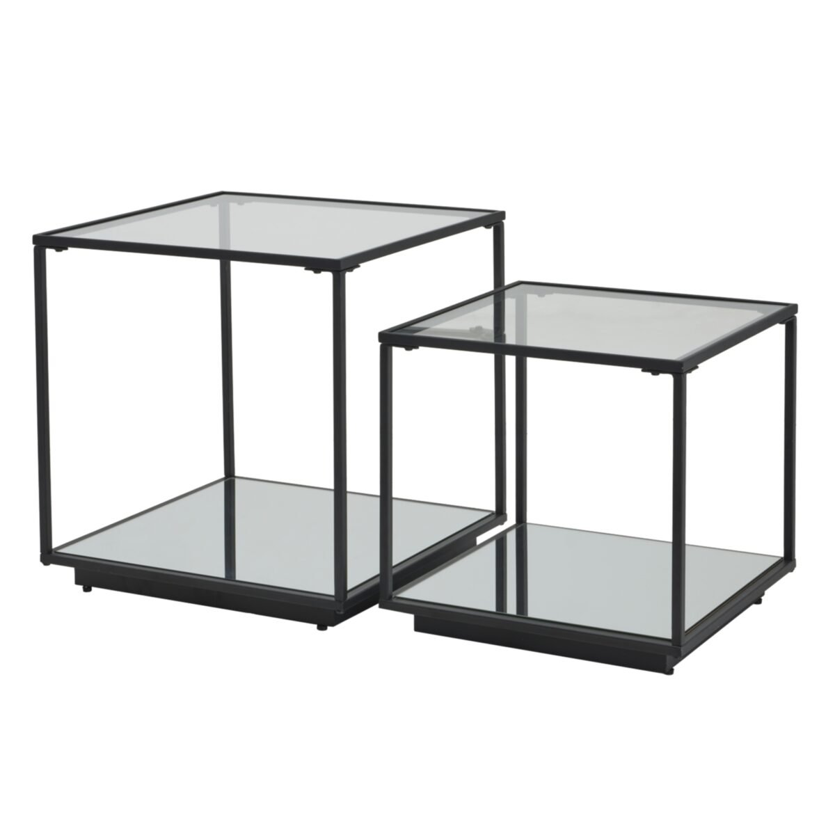Strata Black Framed Set Of 2 Side Tables