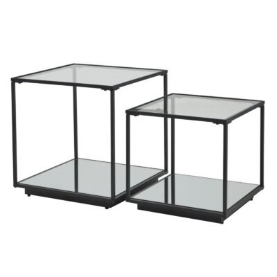Strata Black Framed Set Of 2 Side Tables
