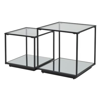 Strata Black Framed Set Of 2 Side Tables