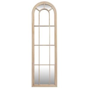 Black Wood Tall Arched Window Mirror