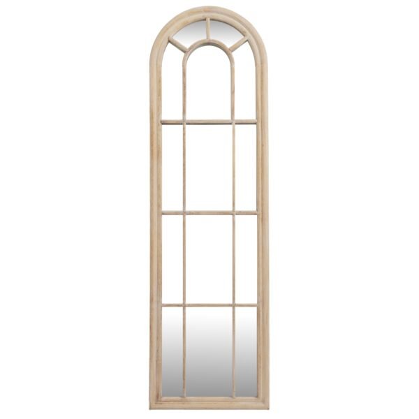 Washed Wood Tall Arched Window Mirror
