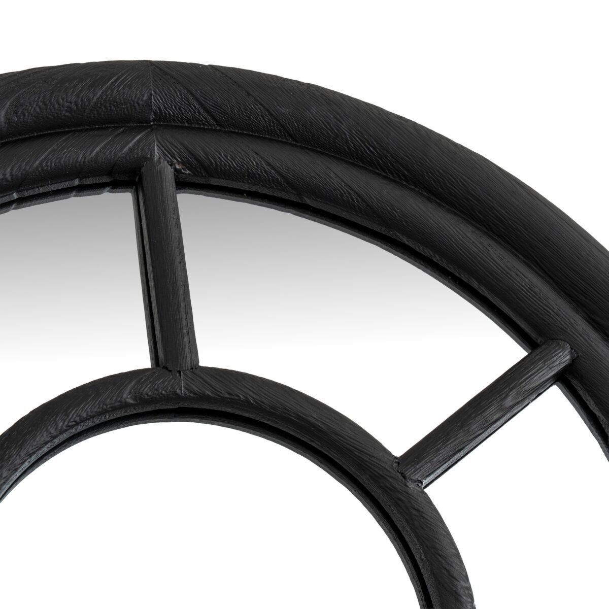 Black Wood Tall Arched Window Mirror