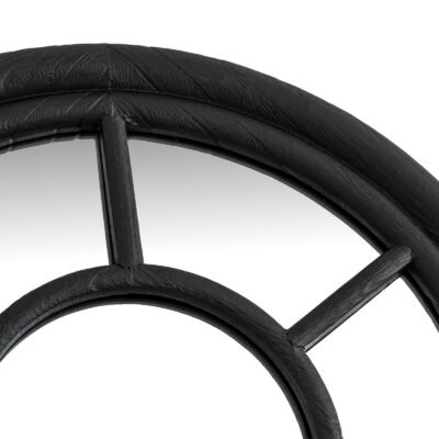 Black Wood Tall Arched Window Mirror