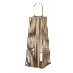 Small Wicker Bulbous Lantern
